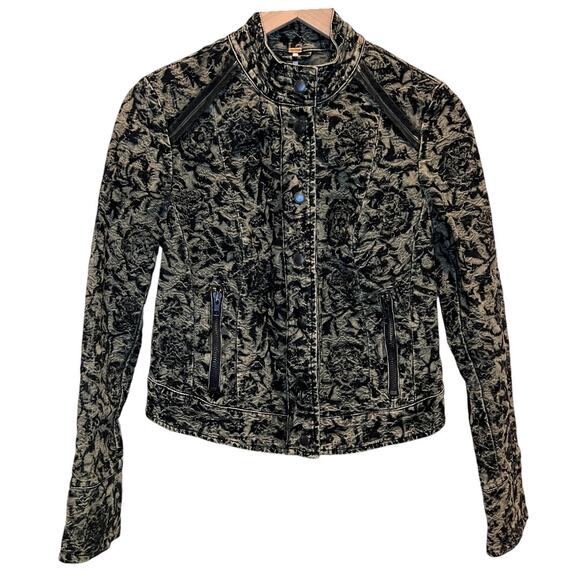Free People Follow the Flock Moto Jacket Size 4 - Picture 3 of 9